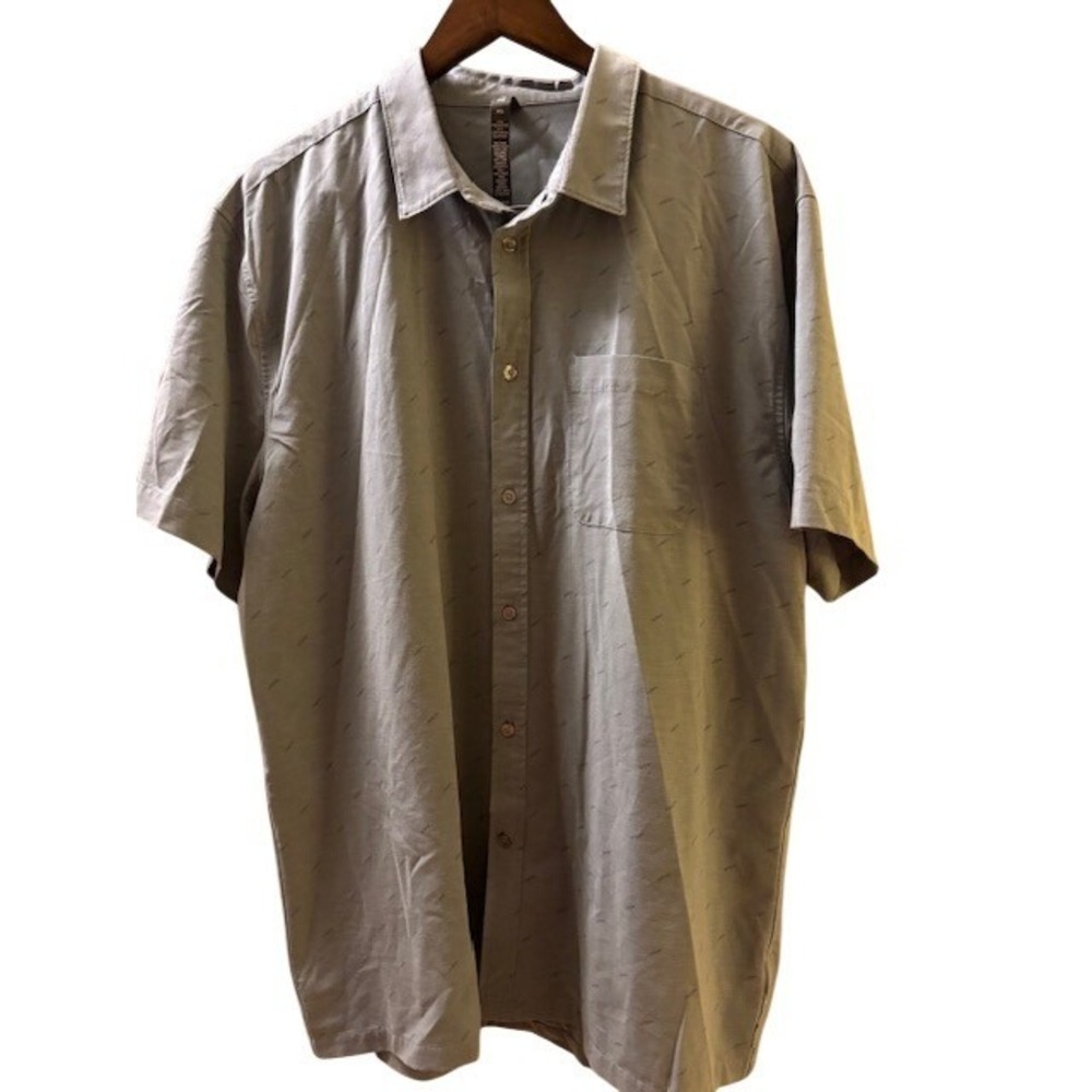 Vuori Mens XXL Grey Blue Short Sleeve Button Down Performance Shirt